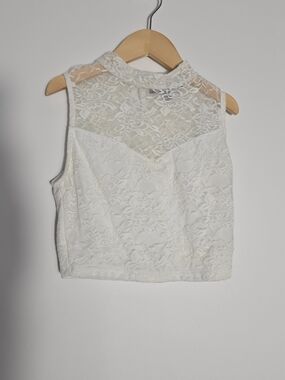 Lace High-Neck Ivory Camisole